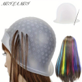 1pcs Silicone Hair Coloring Cap Hook Needle Pink Professional Dyeing Tool Highlight Dyeing Frosting Dyeing Hats Barber Hair. 