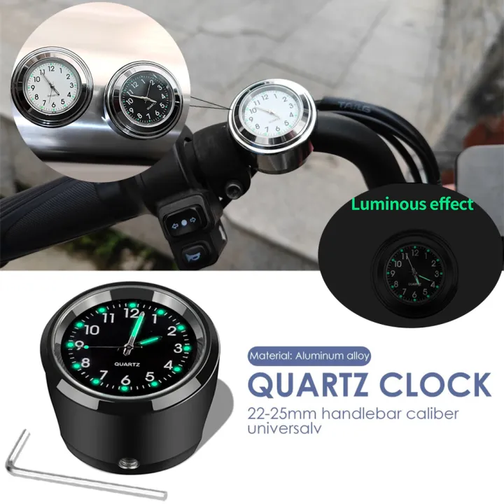 Motorcycle Bike Handlebar Mount  Clock  Waterproof Chrome Moto Accessories