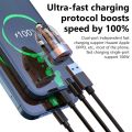 120W Transparent Invisible Pull Ring Car Charger USB Type C Fast Charging QC3.0 PD Phone Charger for iPhone  . 