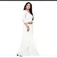 White Plain Georget Saree - High-Quality Material, 6.5 Yards with Blouse Piece. 