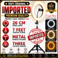 Top quality Ring Light with 7ft Aluminium Tripod Stand & Mobile Stand Holder (3 Shades in Light) with remote shutter Ring Light with Stand. 