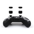 Laser Carving Soft Silicone Control Cover For Playstation 4 Controller PS4 Gamepad Skin with Joystick Grip Caps.