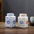 Kitchen Seasoning Ceramic Tea Pot Traditional Chinese with Lid Airtight Food Storage Containers Reusable Pantry Organization. 