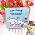 Cute Pink Anime Hello Kitty Small Short Wallet for Girls Women Kuromi Cinnamoroll Kawaii Coin Purse with Buttons Folding Wallets. 