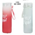 Hello Master Glass Water bottle 2 PCS Set With Gift Box.    #TWO PIECES #. 