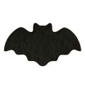 Halloween Decoration Bat Shaped Bathroom Rug Black Non Slip Floor Mat for Living Room Halloween Indoor Decor Carpet Prop.