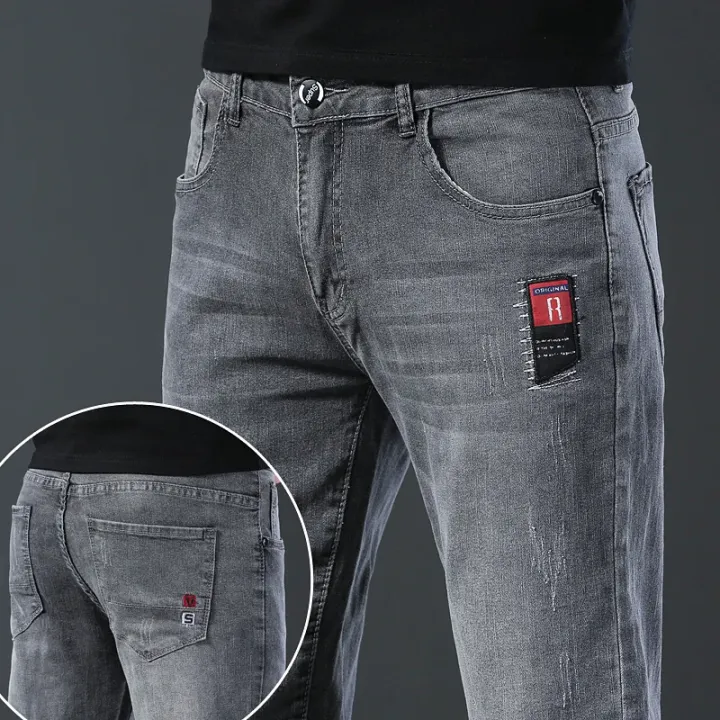 Men's Fashion and Comfortable Brand Denim Pants Luxury Men's Slim Fit Elastic European and American Style Men's Brand Pants