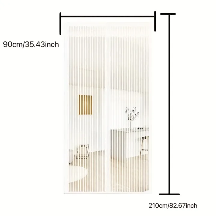 Magnetic%20Door%20Curtain%20with%20Mesh%20-%20No-Drill%20Installation%20Suitable%20for%20Indoor/Outdoor%20Use,%20White%20Stripe%20Mosquito%20Proof%20Screen%20-%20Image%206