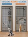 Breathable screen door, u-shaped pet-proof mesh door, cat-scratch-proof mesh with zipper closure, pet and child friendly.