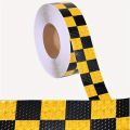 PVC Reflective Sticker Square Grid Checkered Pattern Reflector Tape Fluorescent Reflect Film for Truck Car Road. 