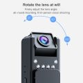 1080P Mini Body Camera 180° Rotatable Lens Body Mounted Camera Small Portable IR Night Vision Police Body Camera Camera Bike.