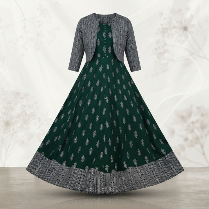 Stitched%20Glorious%20designed%20Gown%201piece%20long%20kurti%20different%20koti%20For%20Stylish%20Women%20/%20Girls%20-%20Dress%20For%20Girls%20-1%20Pice%20-%20Image%202
