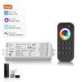 MJJC WT5 Tuya Smart Life LED Controller 12V 24V 5 in 1 RGBCCT LED Strip Light Controler Work with Alice Alexa Echo  Home. 