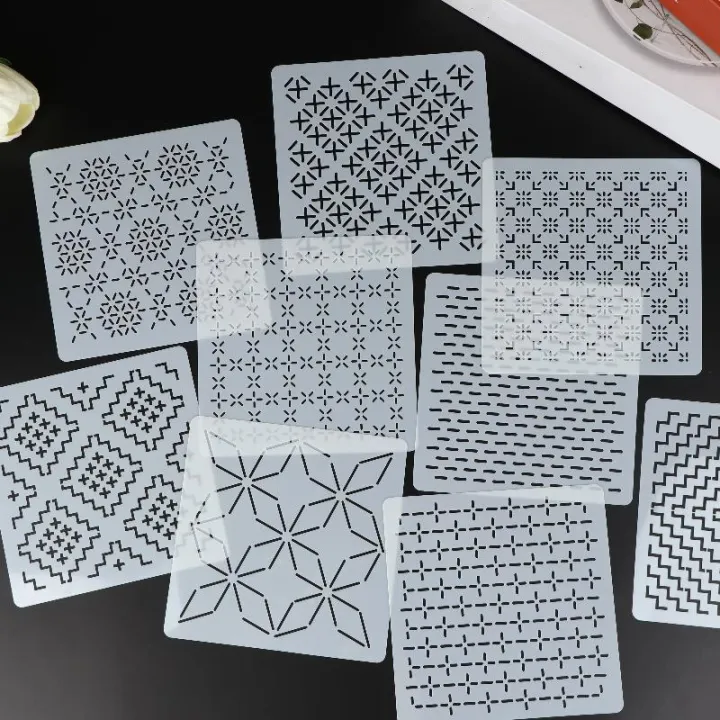 9/32Pcs%20Sashiko%20Embroidery%20Stencil%20Set%20-%20Reusable%20PET%20Geometric%20Patchwork%20Template%20for%20DIY%20Handmade%20Embroidery%20Tools%20-%20Image%205