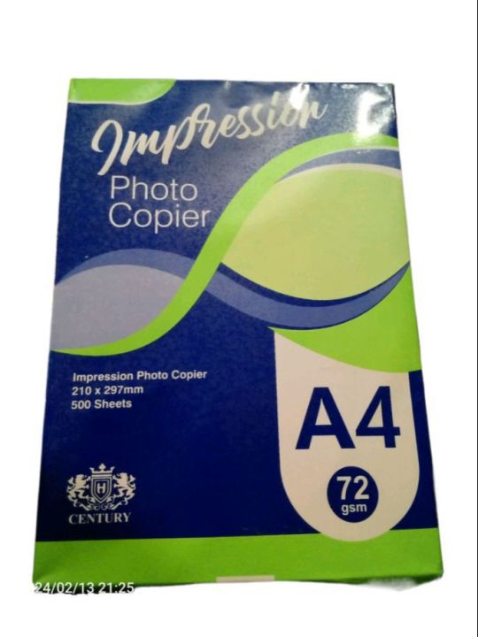 Original Impression Photo Copier A4 Size White Paper-Printing Paper-White Computer Paper 72gm (500 Sheets)Photocopy High Quality Sheets