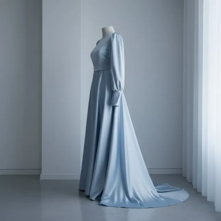 Luxury%20Silk%20Maxi%20Dress%20for%20Women%20%7C%20Light%20Blue%20Full%20Sleeves%20Long%20Gown%20%7C%20Elegant%20Modest%20Party%20&%20Wedding%20Wear%20%7C%20Designer%20Satin%20Stitched%20Frock%20-%20Image%204