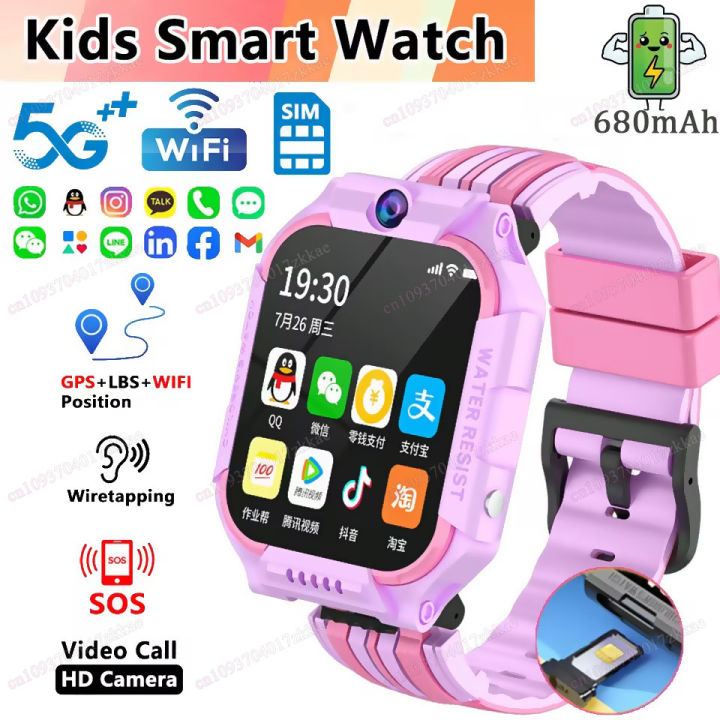 New Kids 5G Smart Watch SOS +BDS/GLONASS Location Phone Call Camera Child Smartwatch 1.83 Inch WIFI Waterproof For Watch