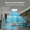 Zigbee 3.0 10G Radar Human Motion Sensor With Light Temperture Humidiity Detection For Tuya Smart Life Z2M Security Alarm Sensor. 