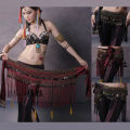 US New Belly Dance Hip Scarf Coin Belt Tribal Costume Fringe Tassel Belt Copper Belly Dancing Waist Tribal Design Conins Belt.