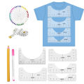 5/9Pcs Set Tshirt Ruler Guide Vinyl Alignment, Shirt Measurement Tool Placement Center Desgins Dtf Template Left Chest Logo Pock. 
