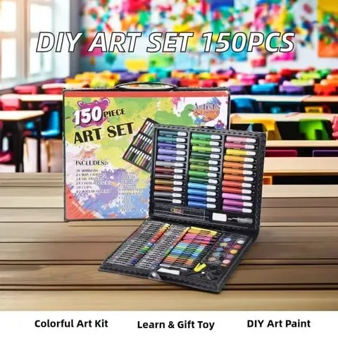 150%20Piece%20Deluxe%20Art%20Set%20Drawing%20Set%20for%20Kids%20Crafts%20Kit%20Box%20Gift%20Art%20Supplies%20for%20Drawing,%20Painting%20and%20More%20Black%20-%20Image%206