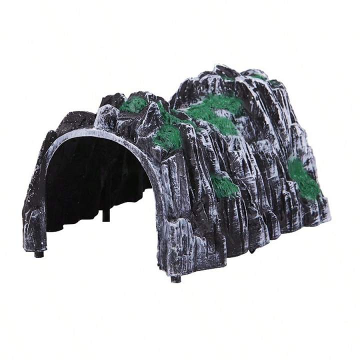 Lightweight Plastic Aquarium Rock Cave Decor Realistic Design with Greenery Ideal for Aquatic Pets Creates Natural Habitat Safe