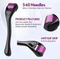 Derma Roller Professional Micro needling Roller for Face Beard Growth Hair Growth 0.5mm System Beauty Skin Therapy 0.5 Derma Roller With 540 Micro Needle Roller for Men and Women. 