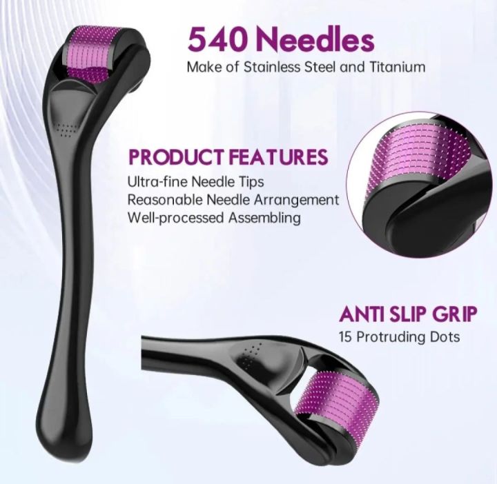 Derma%20Roller%20Professional%20Micro%20needling%20Roller%20for%20Face%20Beard%20Growth%20Hair%20Growth%200.5mm%20System%20Beauty%20Skin%20Therapy%200.5%20Derma%20Roller%20With%20540%20Micro%20Needle%20Roller%20for%20Men%20and%20Women%20-%20Image%204