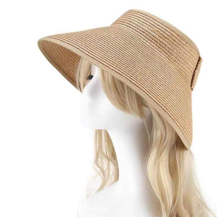 New%20Women%20Summer%20Visors%20Hat%20Foldable%20Sun%20Hat%20Wide%20Large%20Brim%20Beach%20Hats%20Straw%20Hat%20Chapeau%20Femme%20Beach%20UV%20Protection%20Cap%20-%20Image%207
