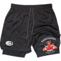 IPPO Anime Gym Shorts Men Boxing Gothic Manga 2 in 1 Compression Performance Shorts Quick Dry Athletics Short Pants Summer.