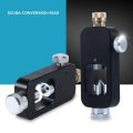 Black Aluminum Alloy DIN/Yoke Scuba Tank Adapter - PCP Air Refill Kit, Portable Oxygen Cylinder Diving Equipment Accessory. 