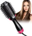 3-in-1 One Step Hot Air Brush | Hair Dryer, Styler & Volumizer | Ionic Ceramic Blow Dryer Brush for Straightening & Curling | 1000W, Multi-Color – Salon-Quality Results (No color choice). 