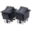 6 Pin Switch AC 250V/16A 125V/20A ON/Off/ON DPDT 6 Pin Latching Rocker Switch 5 A Two Way 4 Pcs. 