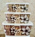 Square Melamine Bowls 6 Pieces Bowl Set melamine new printed with 3 Bowl & 3 Lids. 