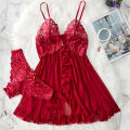Red Sexy Lingerie Erotic Underwear Sets Transparent Porno Lace Bra And Panty Set Lingerie women Hot Sleepwear Babydoll Dress. 
