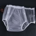Waterproof TPU Adult Diaper Panties  Snap Button Design Can Be Opened Easy-to-clean Incontinence Pant Translucent Swimming Cover. 