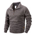 Spring Autumn Men's Standing Collar Half Zipper Sportswear Long Sleeve Sweatshirts Men Casual Knitted Pullovers Daily Coats.