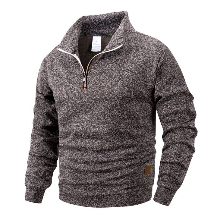 Spring%20Autumn%20Men's%20Standing%20Collar%20Half%20Zipper%20Sportswear%20Long%20Sleeve%20Sweatshirts%20Men%20Casual%20Knitted%20Pullovers%20Daily%20Coats%20-%20Image%204