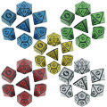 DND Dice Set Polyhedral Dice High Quality Plastic Dice Set Unique Patterns Amazing Retro Font Styles For Role Playing Games. 