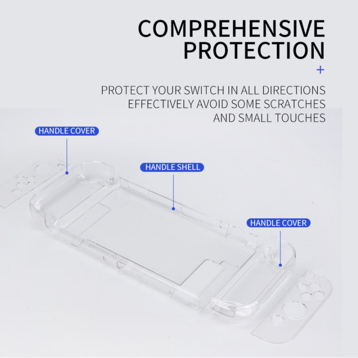Data%20Frog%20Transparent%20Protective%20Case%20with%20Scratch%20Protection%20for%20Handheld%20Game%20Console%20Clear%20Hard%20Cover%20for%20Switch%20-%20Image%202