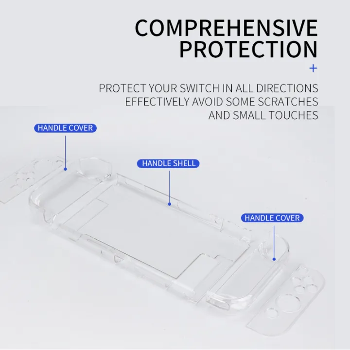 Data%20Frog%20Transparent%20Protective%20Case%20with%20Scratch%20Protection%20for%20Handheld%20Game%20Console%20Clear%20Hard%20Cover%20for%20Switch%20-%20Image%202