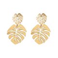 Bohemian Hollow Exaggerated Leaf Dangle Drop Earring For Women Lady Geometric Gold-color Tropical Plant Female Jewelry New .