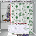 Simple wind green leaves bathroom shower curtain shielding partition Shower curtain quick dry can be scrubable light opaque bath. 