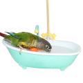 Parrot Automatic IntelligentBath Bird Shower Bathtub Supplies Blue Cute Plastic Cage AccessoriesHousehold Accessory Bird Bath.