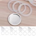 1 Set, 3pcs Silicone Gaskets and 1pc Aluminum Filter Moka Pot Coffee Bottle Replacement Compatible with 3/6/9/12 Cup Moka Expres. 