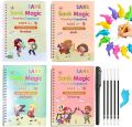 Magic Pen 5 Copybooks Children Toy Writing Reusable Free Wiping English French Arabic Verison Option Writing Practice Copy Books. 
