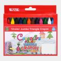 Jumbo Triangle Crayon 12 Color Easy Grip And Non Rolling Due To Triangular Shape For Girls And Boys. 