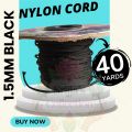 1.5mm Black Nylon Cord Satin String / Glazy Cord for Craft, Chinese Knotting, Necklaces, Bracelet Jewelry Making. 