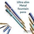 fountain ink pen metal body slim size with refiller. 
