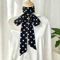 1pc Fashion Ribbon Polka Dot Scarf Printed Thin Scarf Headband Korean Style Neckerchief Long Scarves Wedding.